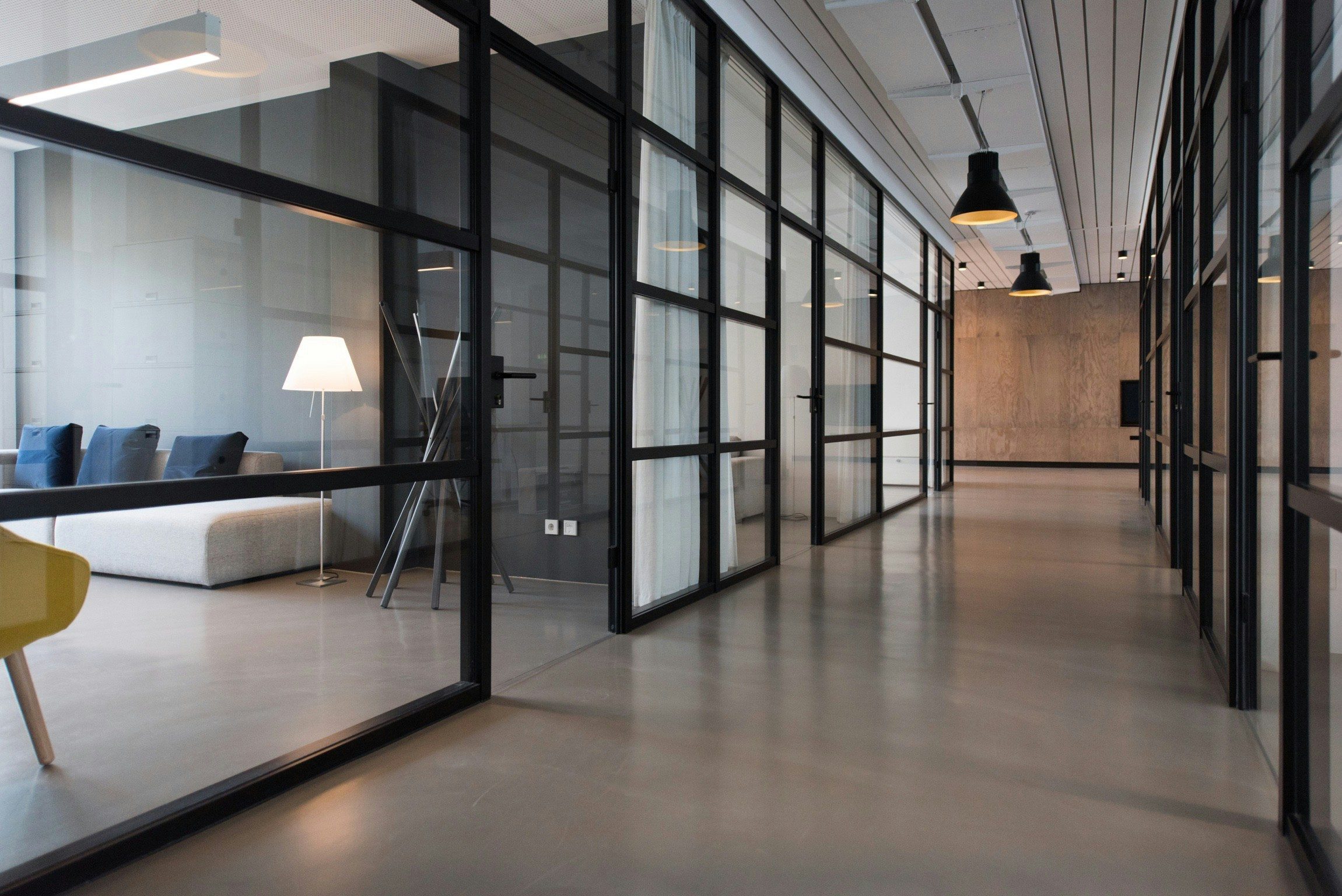 Modern Isatis office with glass partitions